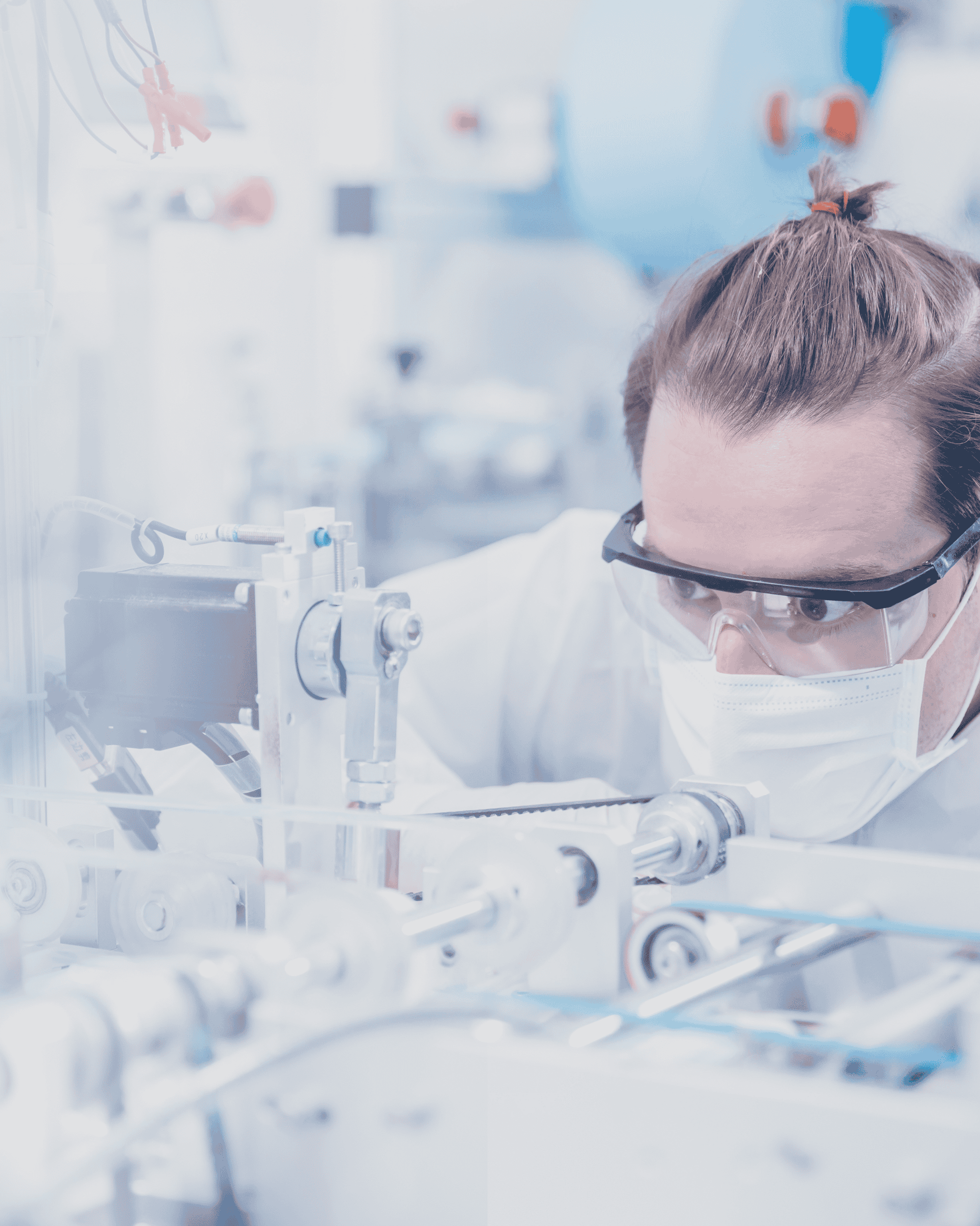 Engineer working on medical equipment