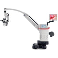 A refurbished Leica M525 / OH4 surgical microscope with an extended arm and a digital display.